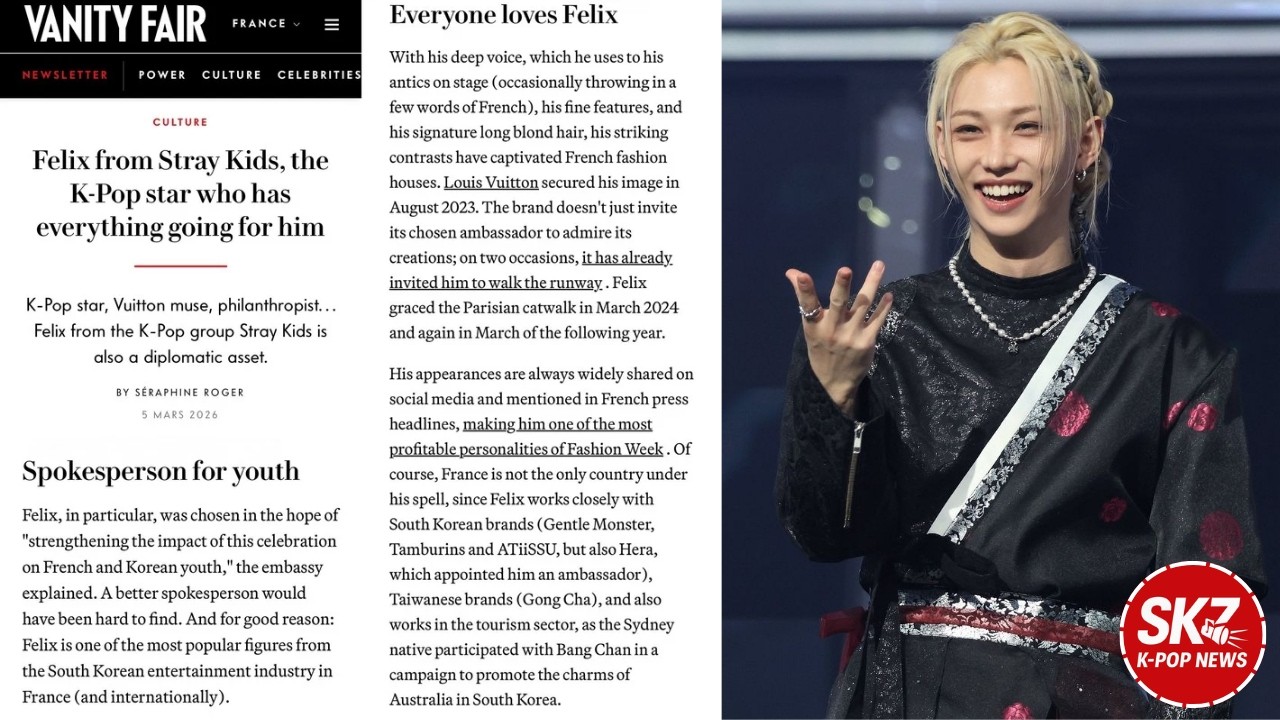 Французский журнал Vanity Fair подчеркивает глобальное влияние Феликса! Образец для подражания дл...