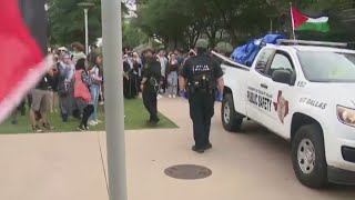 Law enforcement moves into encampment at UT Dallas