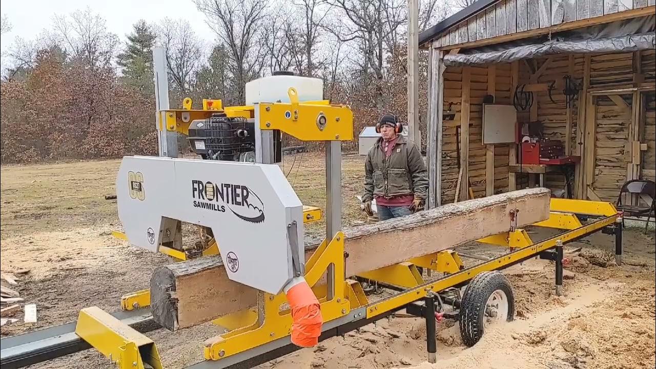 Red Oak on the Frontier OS27 Sawmill for a Log Deck YouTube