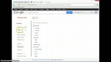 Google Sites - Sidebar Navigation - showing pages