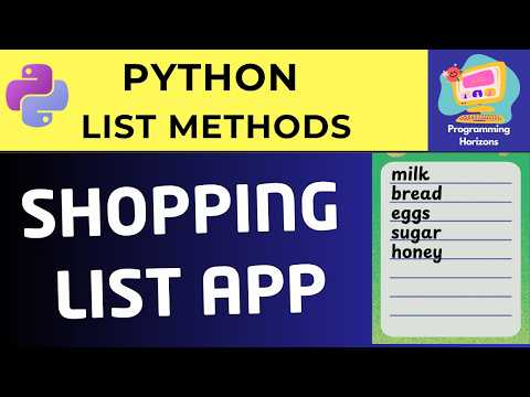 Build a Shopping List App in Python Python Project for Beginners
