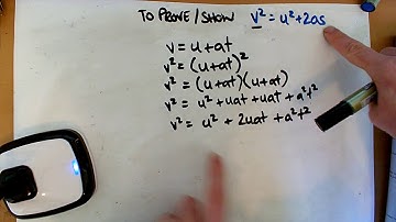 Derivation: To prove/show v^2= u^2 + 2as (uvast equations)