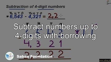 Subtract numbers up to 4-digits with borrowing, Math Lecture | Sabaq.pk