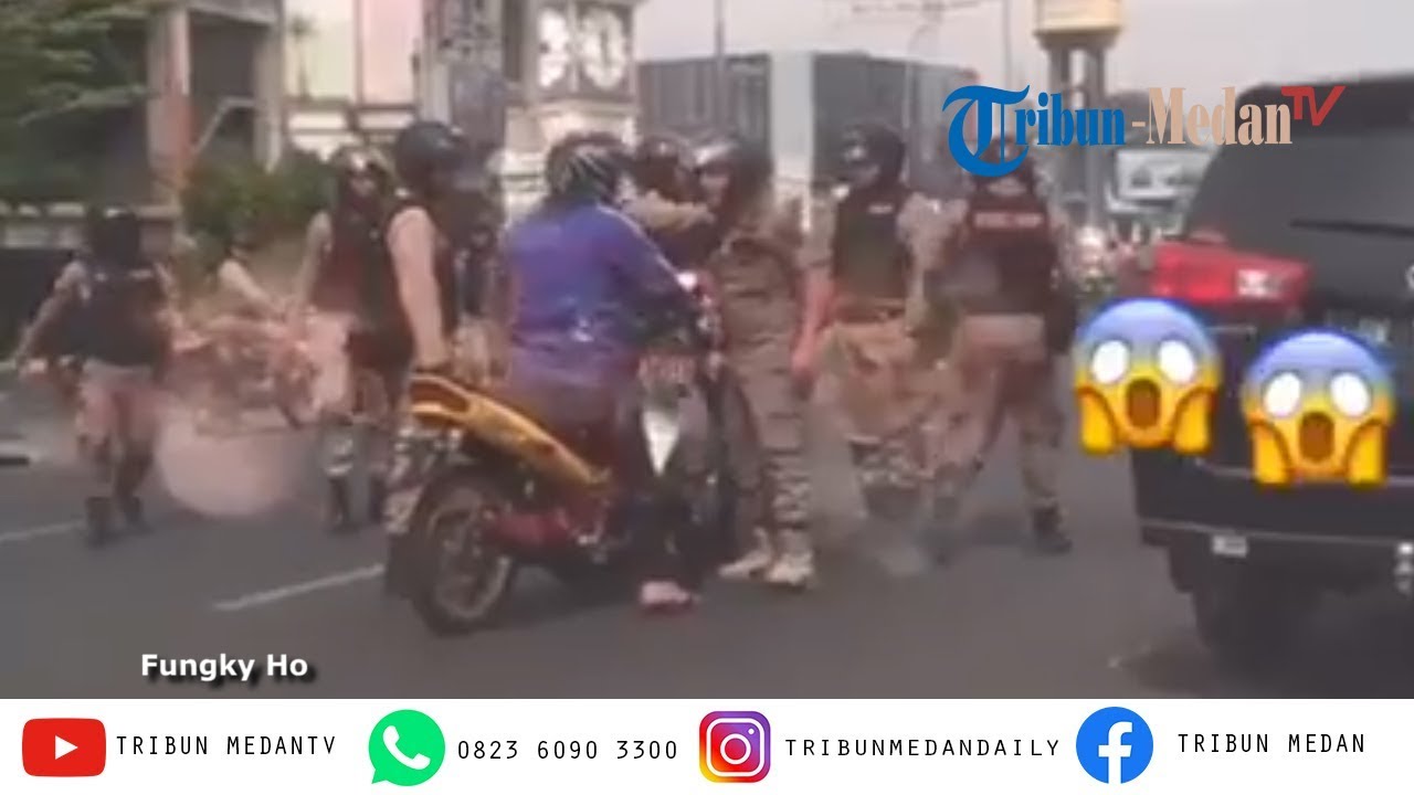 Viral Video Biker Yamaha 125Z Dipukuli Oknum Satpol PP Medan