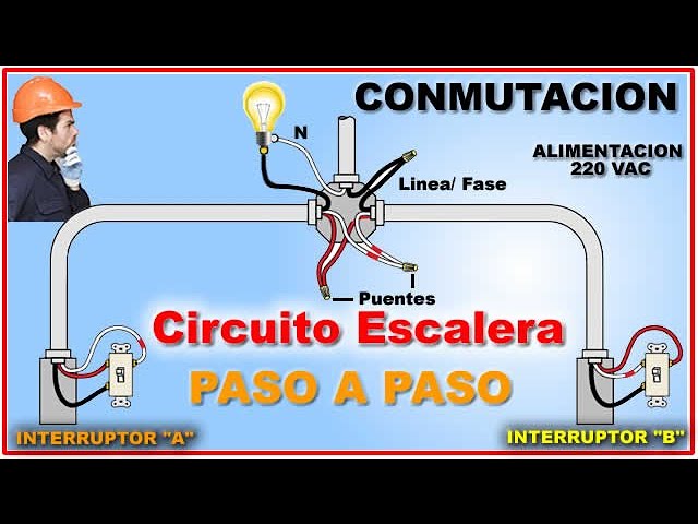 INSTALAR INTERRUPTOR DOBLE 3 WAY, Circuito Escalera, Como instalar un  interruptor 3 Vías doble, pasó a paso.