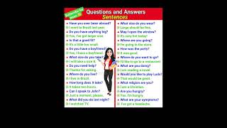 sentences question answer  for speaking English practice viral short aleenarais