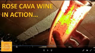 Rosé Cava wine in action...