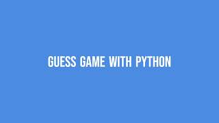 Python project. Guess game