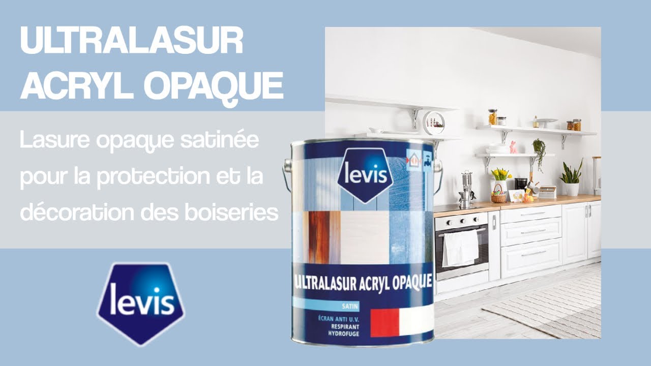 LEVIS - Levis Ultralasur Acryl Opaque pour la Protection et la Décoration  des Boiseries - Extérieur - 1L, 2,5L, 10L - Teintable, Blanc - Lasure opaque,  d'aspect satiné à base de résines