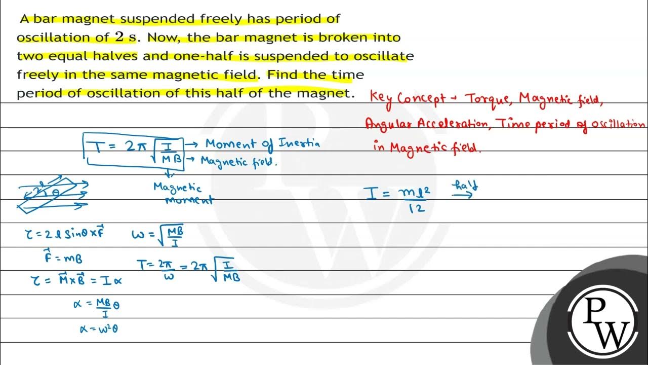 A bar suspended freely has period of oscillation of \( 2 \mathrm