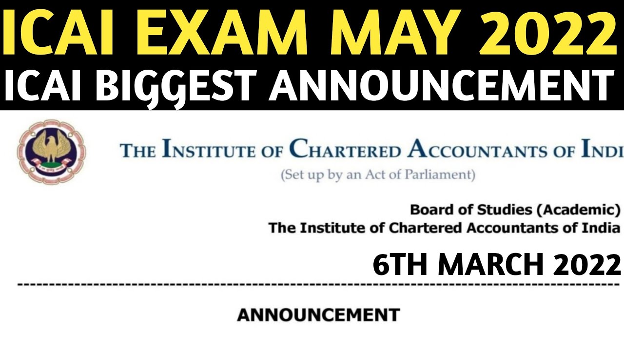 Breaking News | ICAI Important Announcement | CA Exam may 2022 | ICAI Exam may 2022 Exemption window