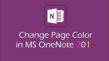 Change Page Color in MS OneNote 2016