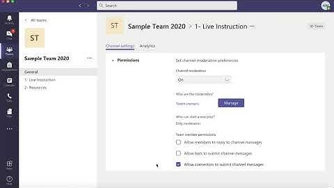 Microsoft Teams: Channel Moderation Settings