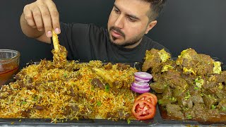 ASMR; EATING SPICY MUTTON BIRYANI SPICY MUTTON CURRY SPICY MUTTON LIVER CURRY || REAL MUKBANG