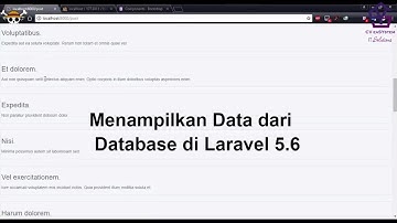 Menampilkan Data dari Database di Laravel 5.6 | CRUD Laravel  learn laravel