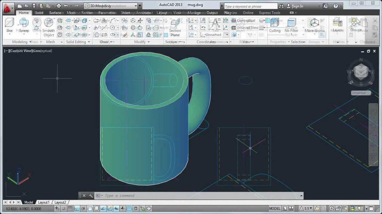 Update AutoCAD 2013 Tutorial: How to Convert 2D to 3D Objects
