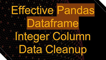 Effective Pandas Dataframe Integer Column Data Cleanup