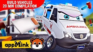 #appMink car animation - How To Build Cars f.t Ambulance Car, Crane Truck, Bus