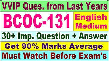 BCOC 131 Previous Year Question Paper in English | bcoc 131 important questions with answer