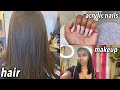 vlog: come to my appts w/ me! hair, makeup, nails + more!!