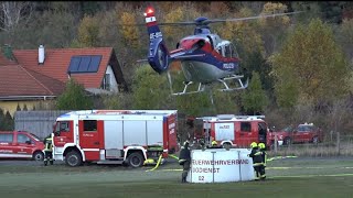 Hubschraubereinsatz bei Waldbrand Österreichs in Hirschwang an der Rax (Neunkirchen)