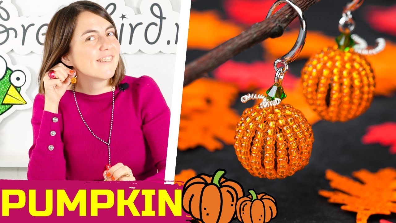 🎃 Beaded Halloween Pumpkin Earrings Tutorial