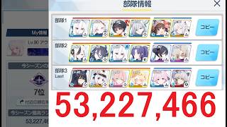 【ブルアカ】 総力戦 ゴズ 屋外戦 LUNATIC　2凸+α　53,227,466　初回記録　コメ欄雑TL　【ブルーアーカイブ】