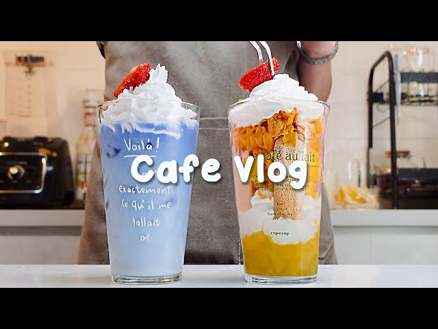 🍨알록달록 개인카페 브이로그💐30mins Cafe Vlog/카페브이로그/cafe vlog/asmr/Tasty Coffee#504 class=