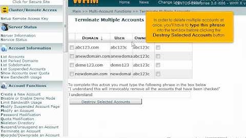 Using multi-account functions in WHM - 4GoodHosting Support