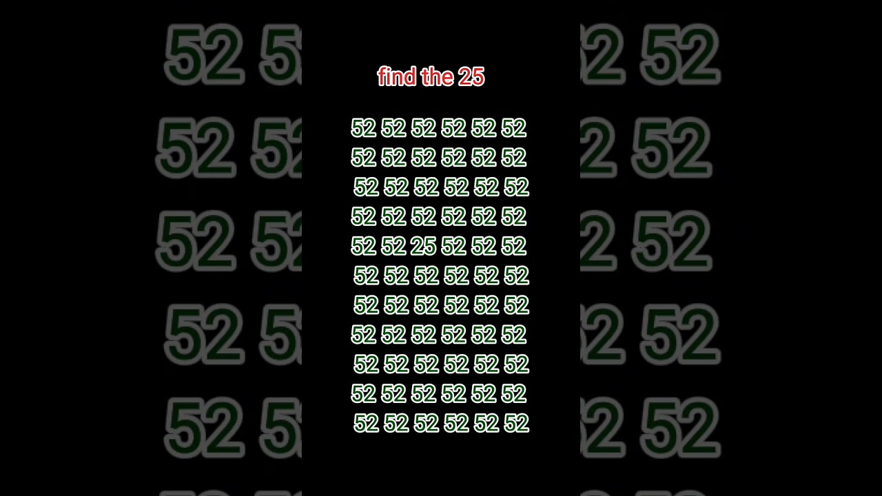 find the missing number of 25 this is a puzzle use your brain 🧠🧠