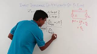 Input Impedance of Quarter Wave Length Transmission Line