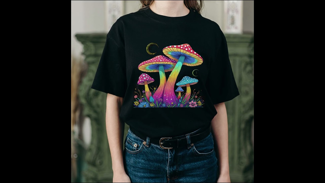 Magic Mushroom Shirt Trippy Graphic Tee for Psychedelic  Boho Fashion Lovers Unique Fungi Art Design