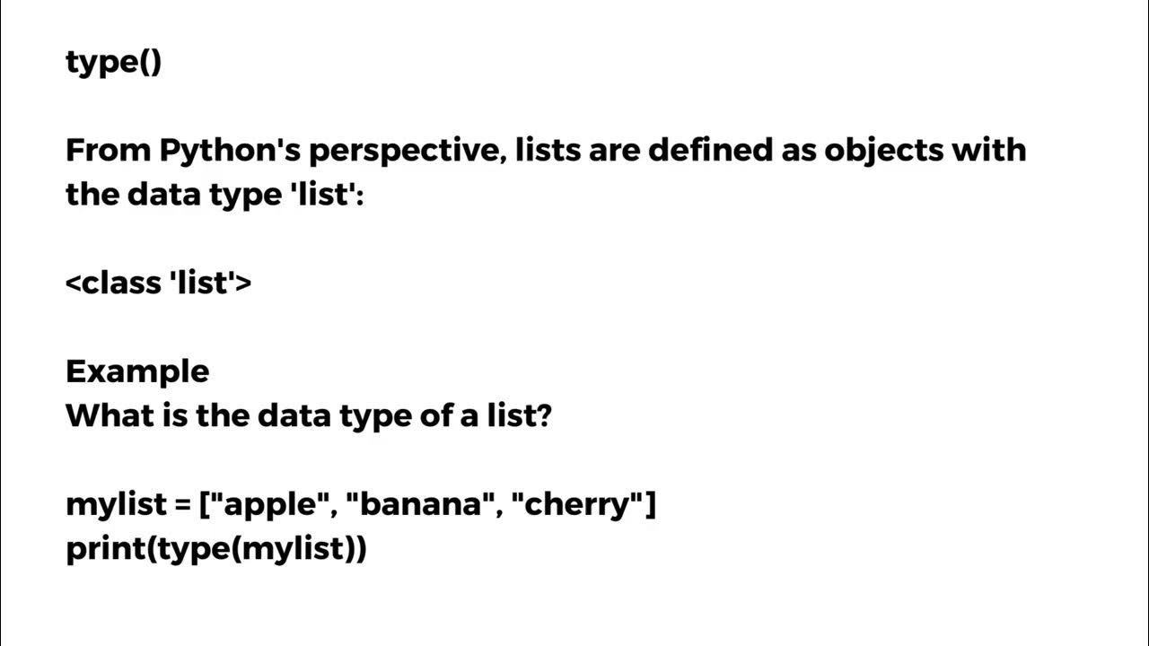 Python Lists || data type