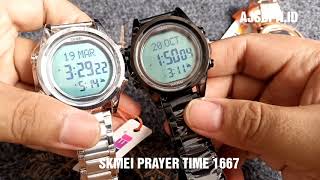 Setting Skmei 1667 Jam Sholat Prayer Time | AJSBPN.ID