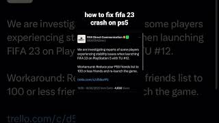 How to fix fifa 23 crash on ps5 #viral #shorts #gaming #ps5