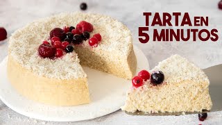 PASTEL en MICROONDAS Fácil y Rápido 🥥❤️ | Tarta Sin Horno en 5 minutos