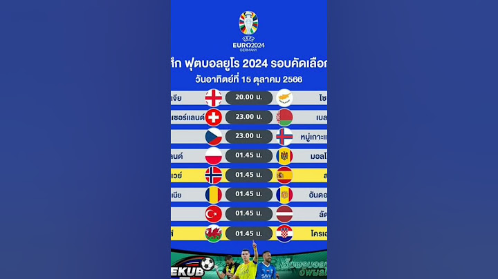 🏆โปรแกรมศึกฟุตบอลยูโร 2024 รอบคัดเลือก🗓 วันอาทิตย์ที่ 15 ตุลาคม 2566📺 ถ่ายทอดสด UEFA TV