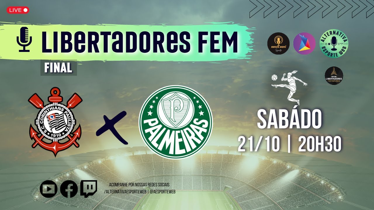 Palmeiras AO VIVO! Veja onde assistir ao jogo diante do Corinthians pela  final da Libertadores Feminina 2023