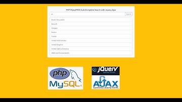 PHP Mysql PDO AutoComplete Search with Jquery Ajax
