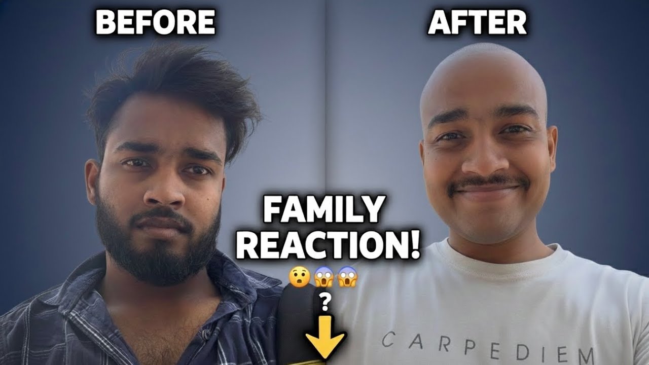Hair & Beard Shave Kar Liya 😶 | Family Reaction Was Unexpected #reactionvideo #funny 