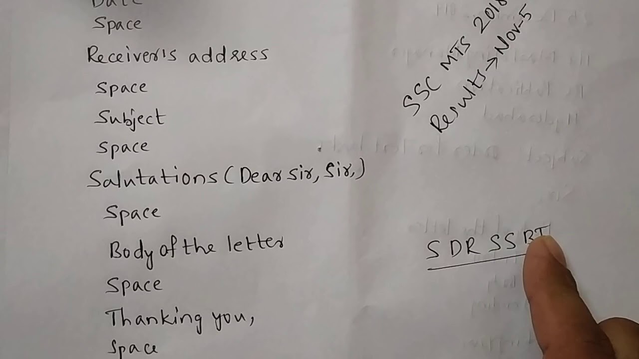 Letter Writing Format For Ssc Mts And Bank Exams In Telugu Forums