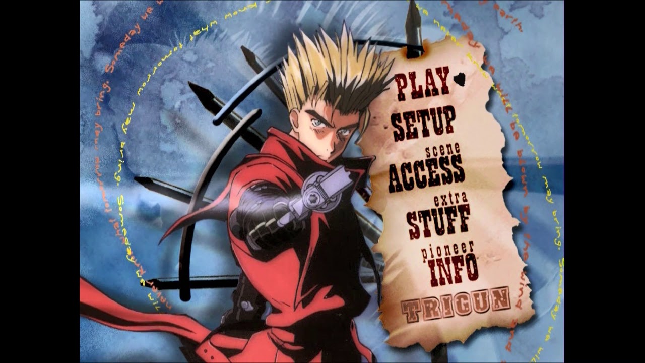 Trigun GungHo Guns DVD main menu screen loop YouTube