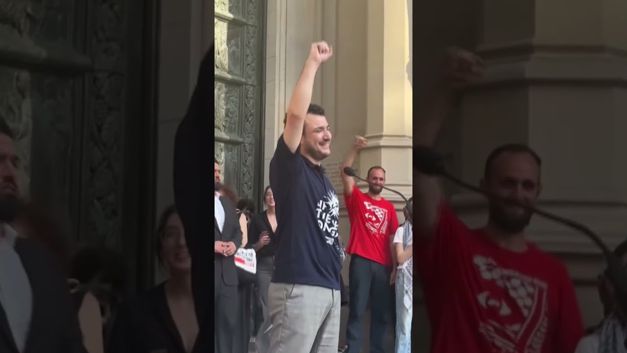 Pro-Palestinian activist Mahmoud Khalil welcomed home to New York City