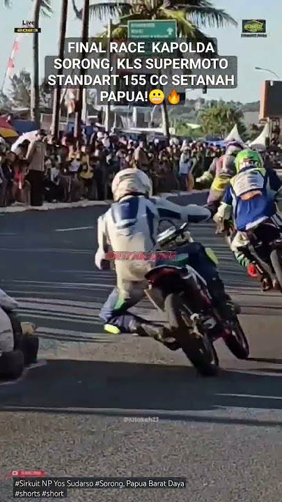 KETATNYA & GANASNYA PERTARUNGAN PARA RIDER SUPERMOTO 155 CC STD SETANAH PAPUA!😬🔥 #shorts #viral