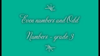 Even Numbers and Odd Numbers explained in detail - Grade 2/ Grade 3