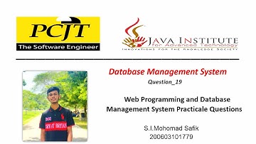 Question Set 19 / Database Management System / Java Institute
