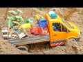 Excavator Truck Toys Build Bridge