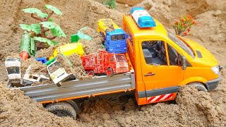 Excavator Truck Toys Build Bridge