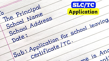 Application For School Leaving Certificate In English | Transfer Certificate Application |