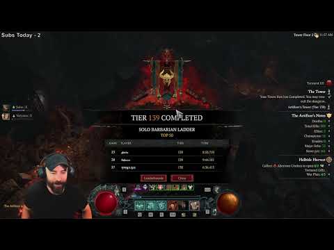 Diablo 4: WW Barbarian Berserker Tower 139 Clear (Top 26 LOL) - Diablo IV Lord of Hatred